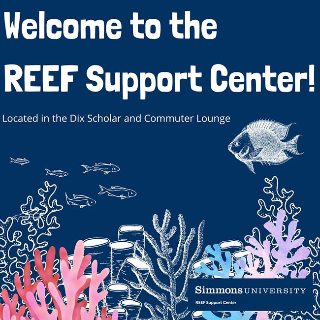 Welcome to the Reef Support Center - Located in the Dix Scholar and Commuter Lounge.