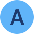 captial letter A in a circle